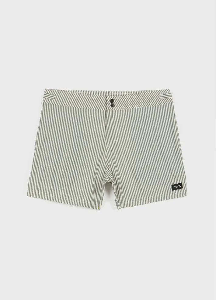 Bermuda pj linen leaf bordado
